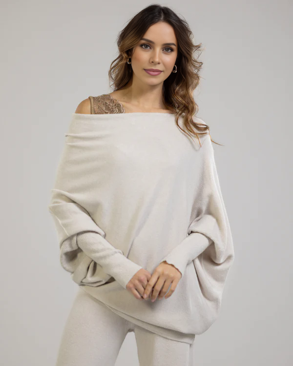 Cashmere Asymmetric Draped Jumper (Buy 2 Free Shipping)