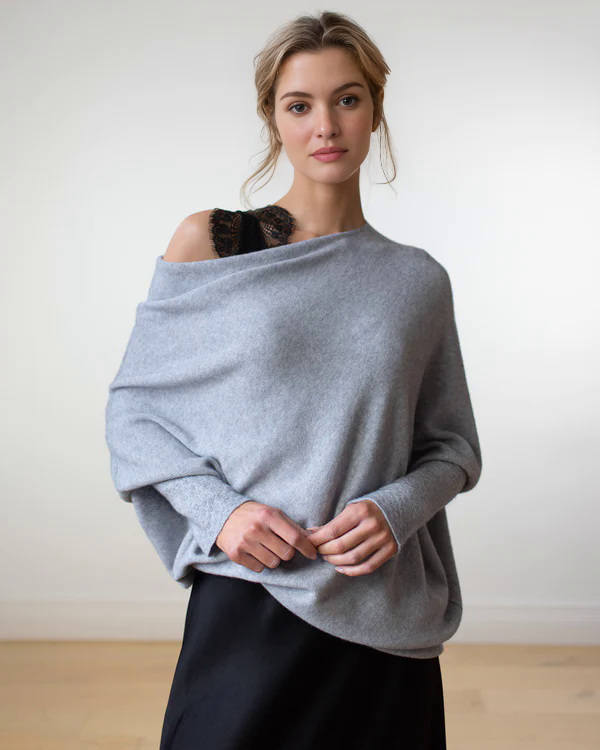 Cashmere Asymmetric Draped Jumper (Buy 2 Free Shipping)