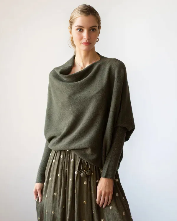 Cashmere Asymmetric Draped Jumper (Buy 2 Free Shipping)