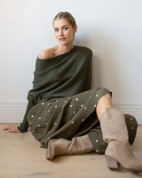 Cashmere Asymmetric Draped Jumper (Buy 2 Free Shipping)