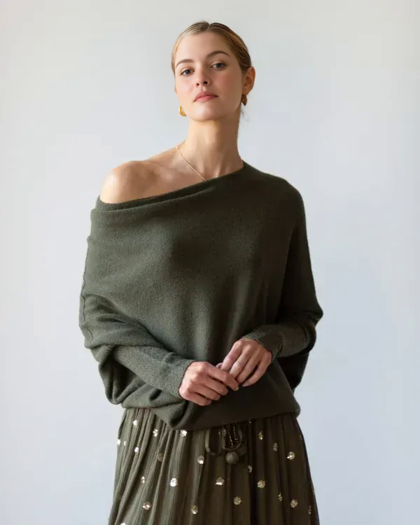 Cashmere Asymmetric Draped Jumper (Buy 2 Free Shipping)